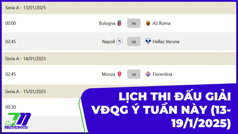 Nhận định trận đấu Melbourne City vs Wellington Phoenix Lợi thế thuộc về đội chủ nhà 6 Lịch thi đấu và phát sóng giải VĐQG Ý tuần này (13-19/1/2025)